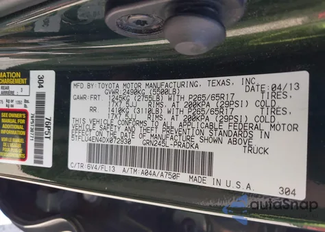 2013 Toyota Tacoma Double Cab из США, поврежденный, VIN 5TFLU4EN4DX072930